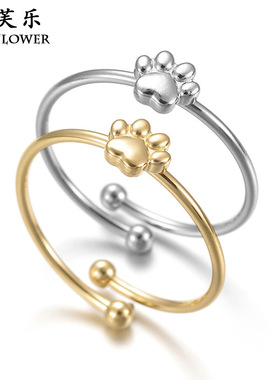 跨境新品ins个性风潮钛钢戒指女轻奢简约对戒指环首饰情侣礼饰品