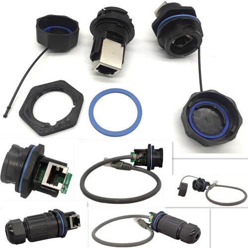 RJ45RB以太网络线防水连接器F6航空插头RJ45F71RA卡扣连接母插座