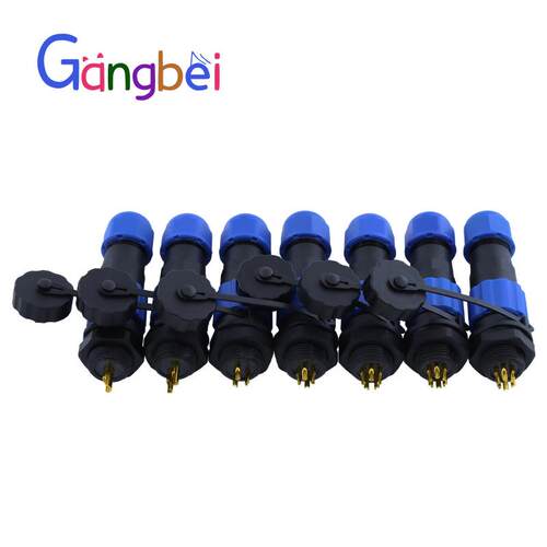 防水航空插座SD13-234567芯 防水连接器 公母插头SP1310 Gangbei