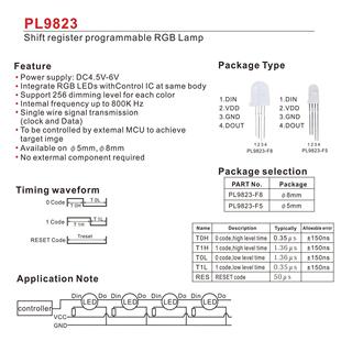 P9823 WS2811 APA106 5mm 8mm 全彩 LED 灯珠 LED 直插 RGB 5V