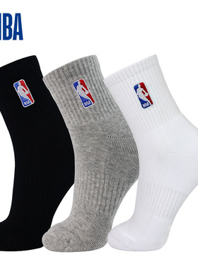 NBA袜子男士中筒秋冬保暖篮球运动毛巾底加厚跑步休闲棉吸汗透气