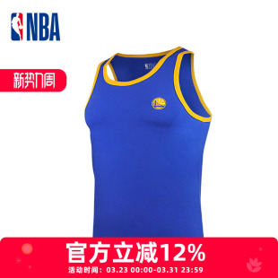NBA勇士队背心男纯棉吸汗透气薄款 简约圆领内搭打底上衣运动休闲