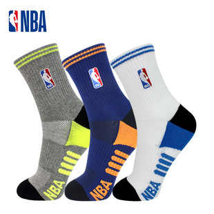 NBA袜子男士 中筒袜高帮毛巾底加厚休闲运动袜篮球袜跑步吸汗透气