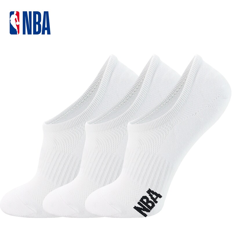 NBA船袜薄款男士低帮不掉跟防滑浅口隐形运动休闲跑步棉吸汗3双装