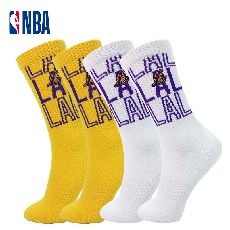 NBA湖人队袜子男高筒春夏运动休闲健身跑步防滑棉透气长筒篮球袜