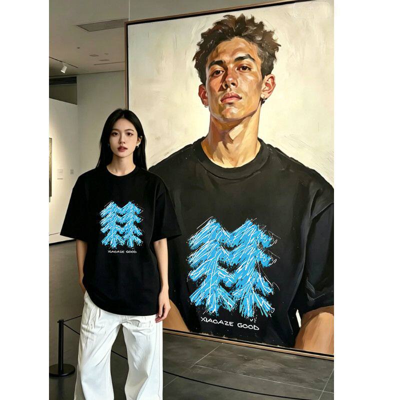 重磅潮牌男女ins风美式高街纯棉宽松短袖潮流百搭休闲oversizeT恤