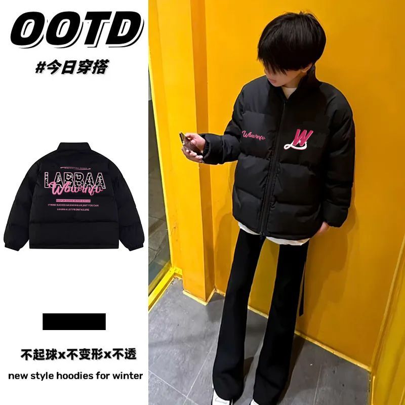 韩版潮牌hiphop字母印花宽松棉服男女秋冬季加厚保暖情侣棉衣外套