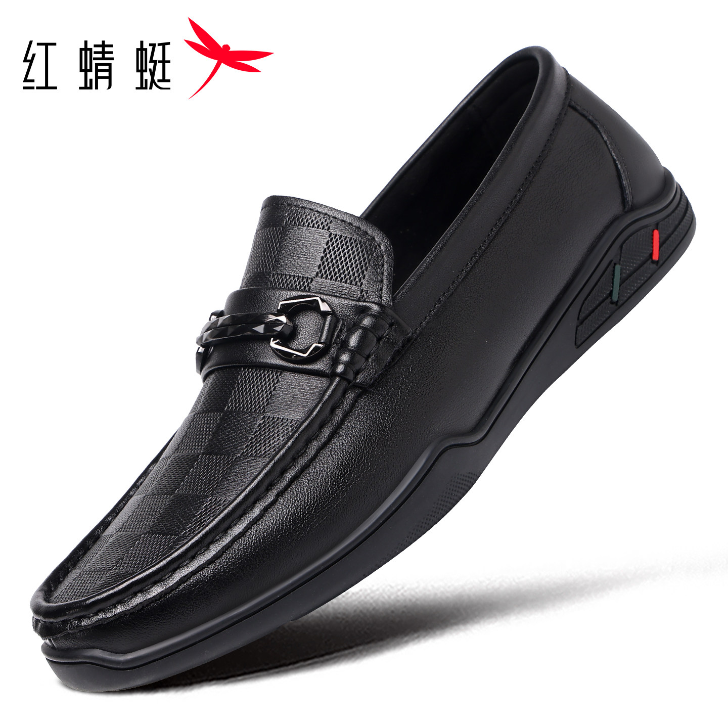 红蜻蜓男鞋开车鞋子男士休闲懒人豆豆鞋一脚蹬皮鞋男软皮软底真皮,流行男鞋,乐福鞋（豆豆鞋）,淘宝优惠券,粉丝福利购,淘宝优惠卷
