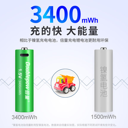 倍量5号7号可充电锂电池USB1.5V恒压大容量五号鼠标指纹门锁手柄a