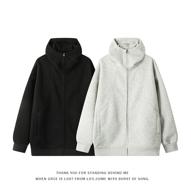 【NO LOGO PLUS】Mystyle2025秋季新款美式休闲男士连帽卫衣外套