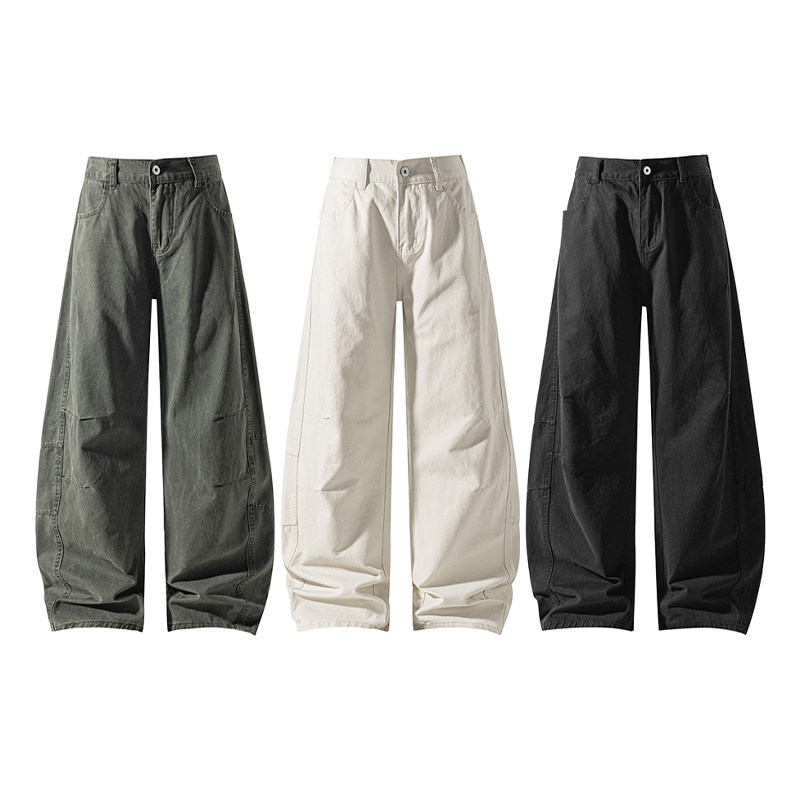 【NO LOGO PLUS】MEDM2025秋季新款美式拼接水洗弯刀裤男士休闲运