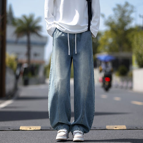【NOLOGOPLUS】男士抽绳牛仔裤