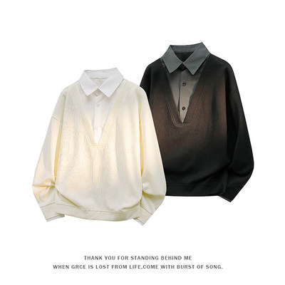 NOLOGOPLUS假两件重磅衬衣卫衣