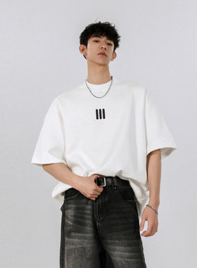 【NO LOGO PLUS】禾子先生2026夏季印花纯棉体恤宽松短袖男士T恤