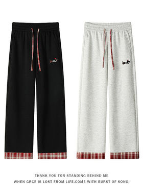 【NO LOGO PLUS】暗物质官网春季美式重磅直筒卫裤男士运动休闲裤