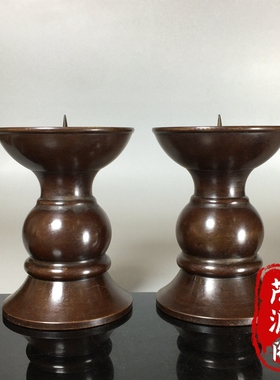 复古老式蜡烛台纯铜包浆香薰蜡烛托盘底座家居客厅蜡烛台装饰摆件