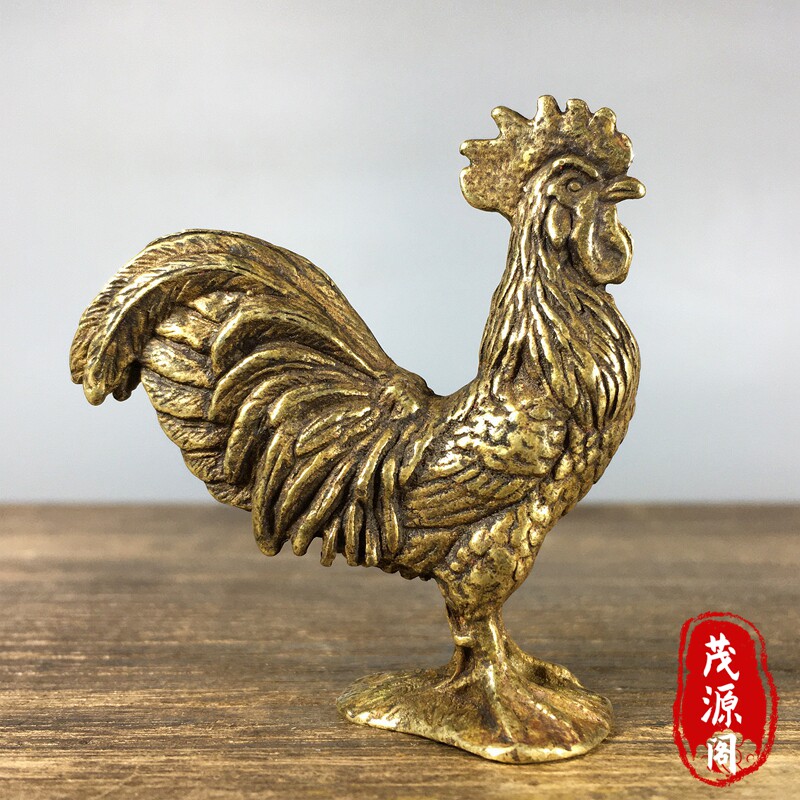 纯铜实心金鸡摆件金鸡报喜大公鸡大吉大利招财摆件桌面装饰品茶宠图片