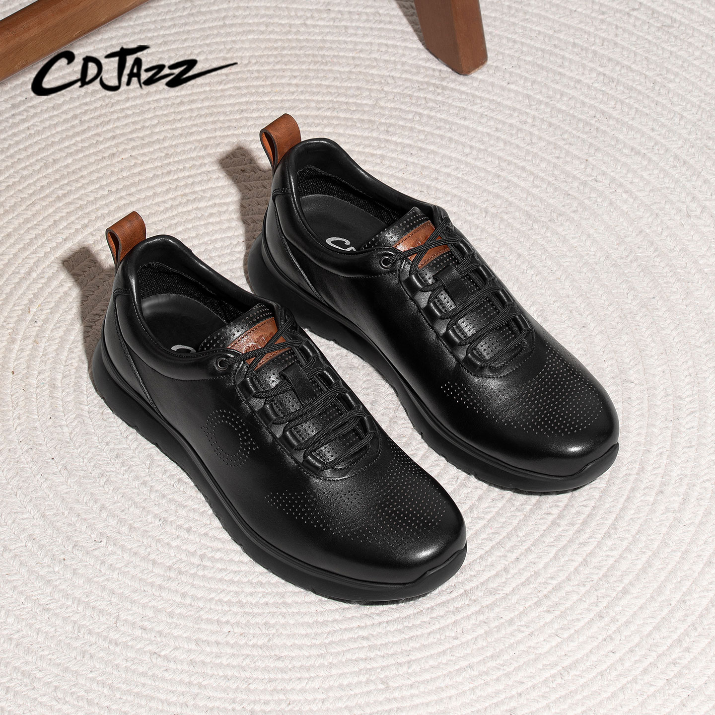 卡地爵士男士运动鞋真皮软底跑步