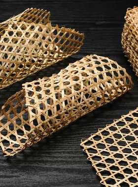 手工编织竹笪菜品摆设装盘防粘锅竹达小竹篦蒸网垫子六角网格竹哒