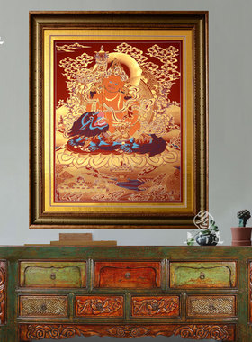 佛像彩绘财神玄关客厅走廊装饰画