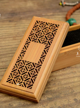 上行道卧香炉竹制镂空线香盒线香薰香焚香炉沉香檀香香薰盒如意纹