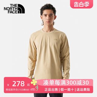 北面长袖T恤男春秋TheNorthFace户外棉感舒适圆领打底薄卫衣7QVD