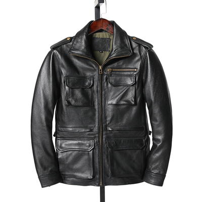 头层COPERSIAN真皮皮衣翻领