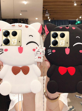 可爱猫咪适用传音INFINIX NOTE 40 PRO手机壳硅胶一体4/5G软壳INFINIXNote40Pro+招财猫软壳防摔海外全包女款
