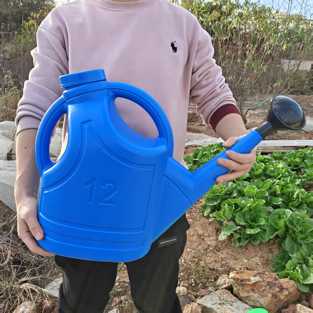 12升加厚有盖洒水壶浇花水壶塑料浇水壶园艺淋花扫地长嘴浇花浇菜