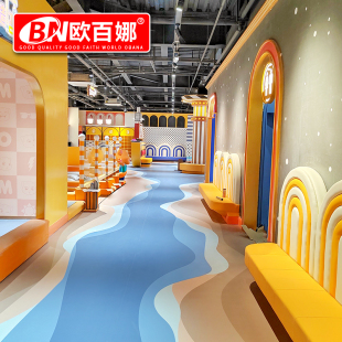 欧百娜儿童乐园地胶游乐场淘气堡定制地胶垫室内彩色pvc塑胶地板