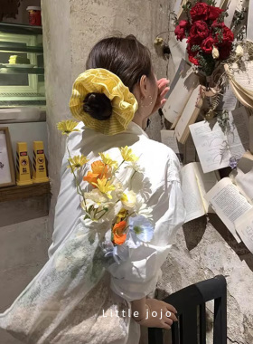 明媚黄~简约气质大肠发圈女超大发饰高级感发绳韩国时尚头绳头饰