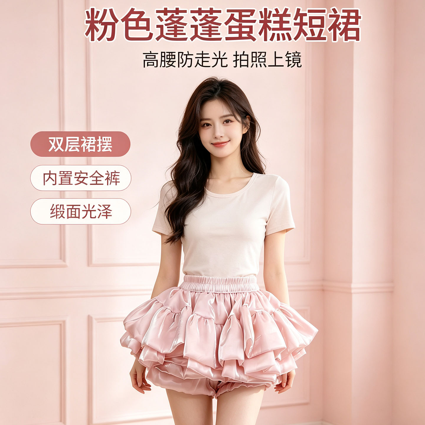 蓬蓬裙蛋糕裙Lolita南瓜裤裙撑内搭夏季防走光可外穿安全裤半身裙