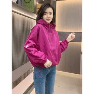 短款冲锋衣女秋冬季2024新款爆款宽松夹棉加厚双拉链工装风衣外套