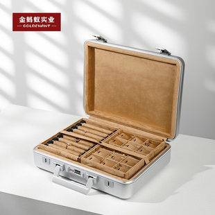 2025新款铝镁合金珠宝箱日内瓦抗压防摔商务出差看货看货首饰箱