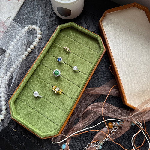 2025年新款欧式戒指收纳盒高档翡翠钻石宝石戒指拍照神器首饰盒