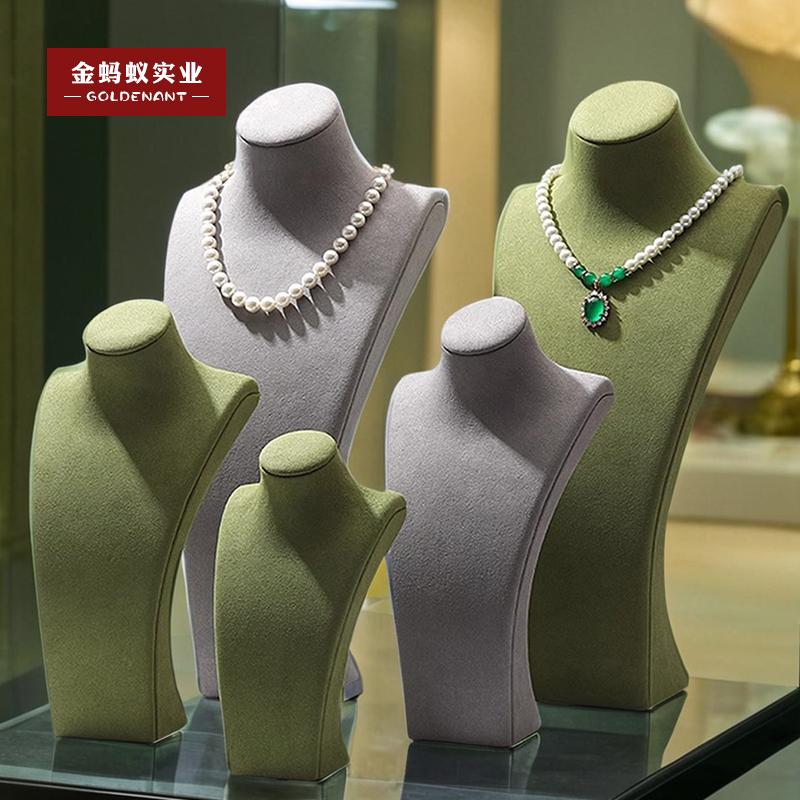 金螞蟻?lái)?xiàng)鏈展示架人像模特首飾架項(xiàng)鏈頸模柜臺(tái)陳列道具項(xiàng)鏈飾品架