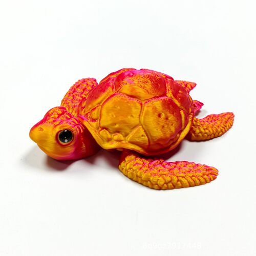 3D打印海洋生物仿真海龟摆件手办玩具关节可动创意渐变儿童礼物