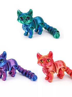 2025新款3d打印可爱猫咪呆萌仿真小动物模型摆件可站趴玩具