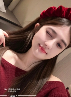 原创复古酒红色丝绒褶皱发箍增高颅顶女法式外出百搭头箍发卡发饰