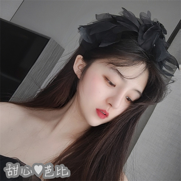超仙女山茶花层层黑色发箍蕾丝