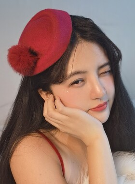 甜美蝴蝶结发卡小帽子