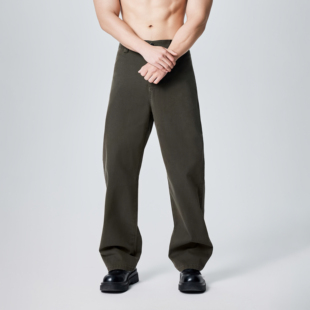 男士 运动休闲裤 工装 做旧水洗直筒宽松弹力修身 子 秋冬新款 长裤 美式