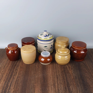 家用放猪油的陶瓷小陶罐厨房用的小调料罐带盖收纳茶叶用的陶瓷罐