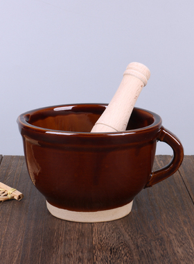 厨用擂辣椒石臼家用手动蒜臼子捣蒜器传统捣药擂钵研磨器擂辣椒钵