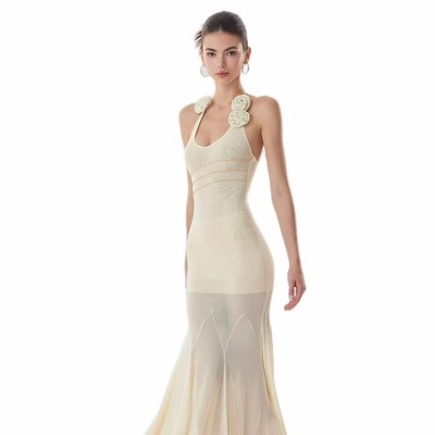 紧身显瘦连衣裙鱼尾法式度假裙