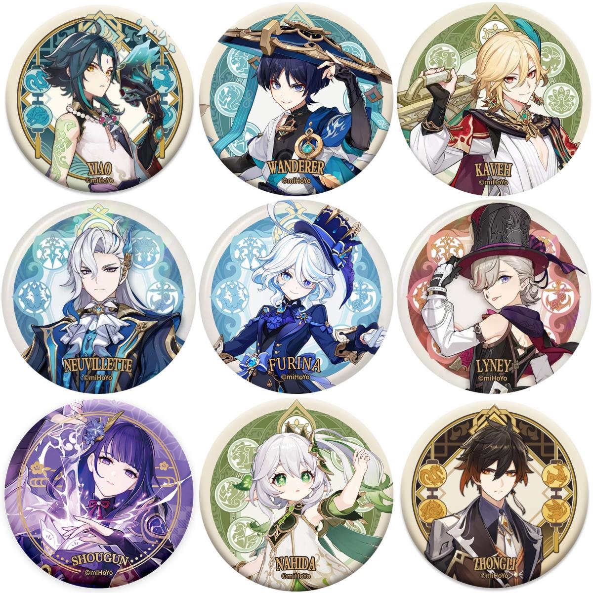 原神徽章芙宁娜雷神那维莱特散兵万叶胡桃磨砂吧唧揹包装饰礼物