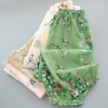 洋气童装女童夏季莱赛尔棉绸灯笼裤儿童轻薄透气防蚊裤宝宝沙滩裤