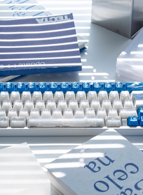 LeleLab镰仓蓝KamakuraAoi蓝白亮面半透键帽游戏办公机械磁轴键盘