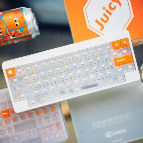 LeleLabJuicy反色雾透橙字键帽