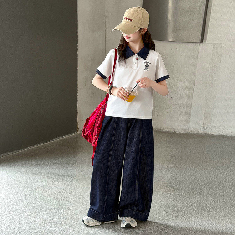 女童夏装套装2026新款儿童夏季POLO短袖两件套中大童女孩夏款洋气